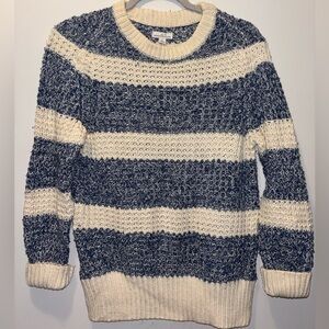L.L. Bean Blue and Cream Knit Sweater